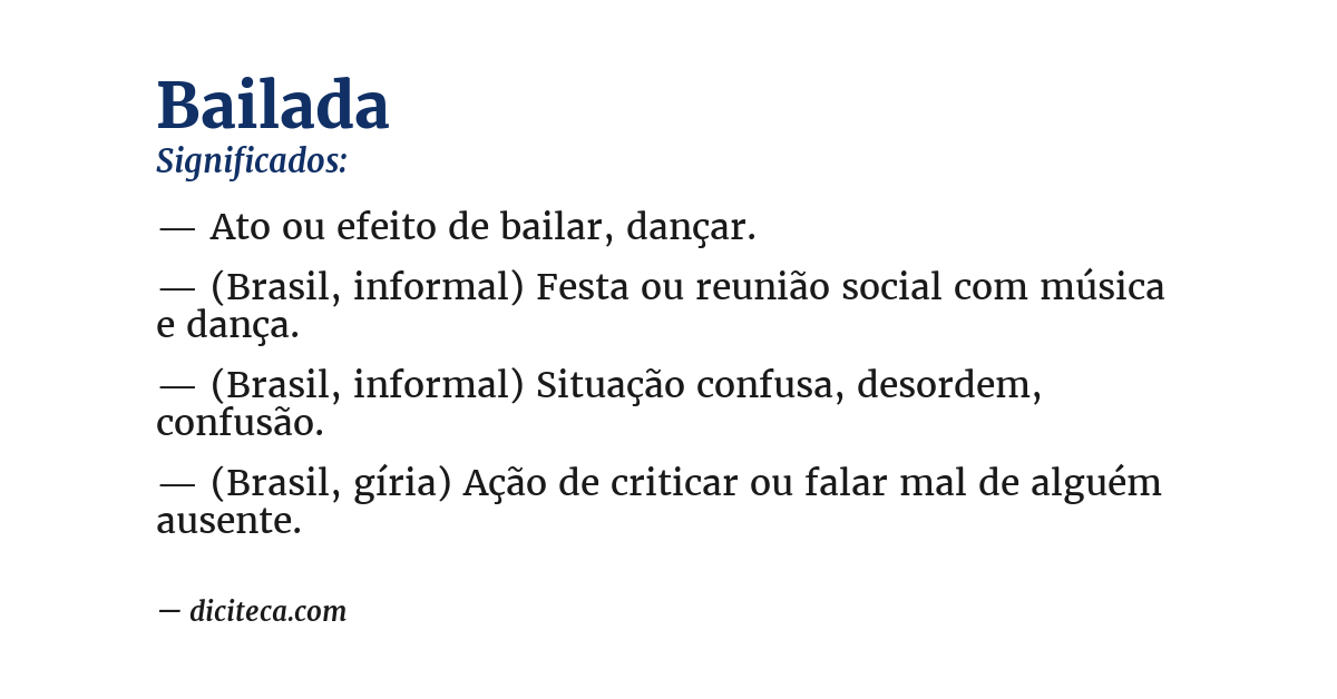 Significado de bailada