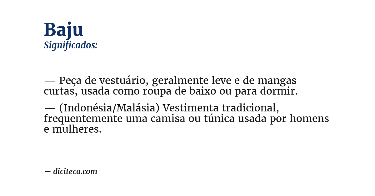 Significado de baju