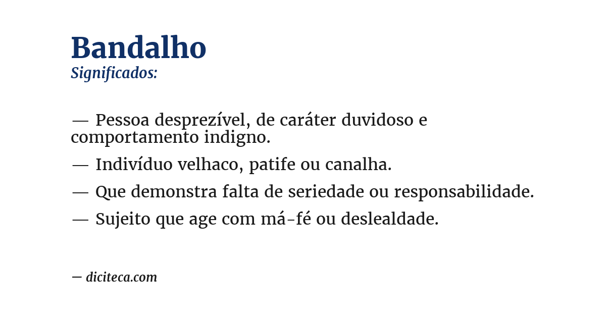 Significado de bandalho