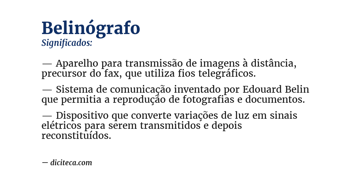Significado de belinógrafo