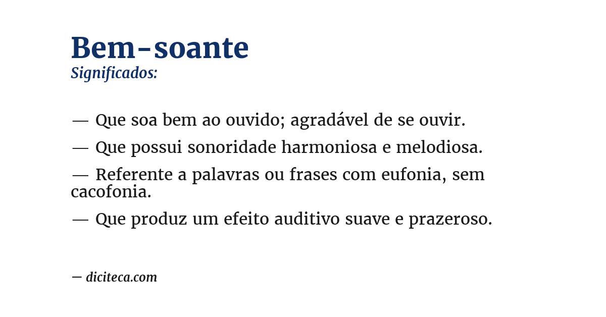 Significado de bem-soante