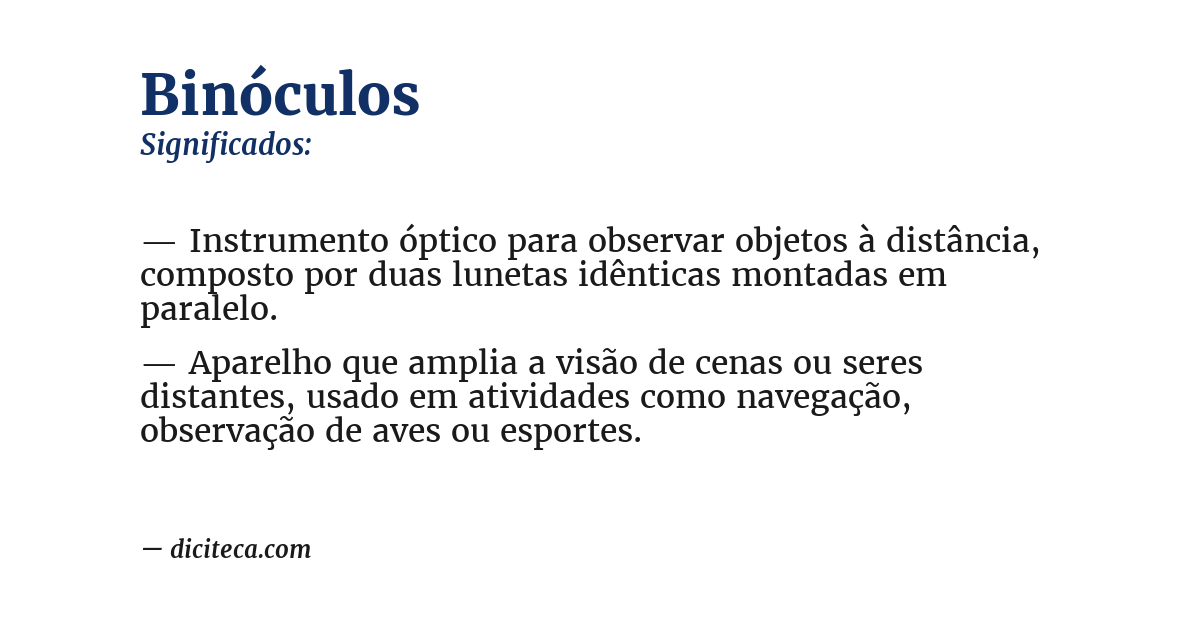 Significado de binóculos