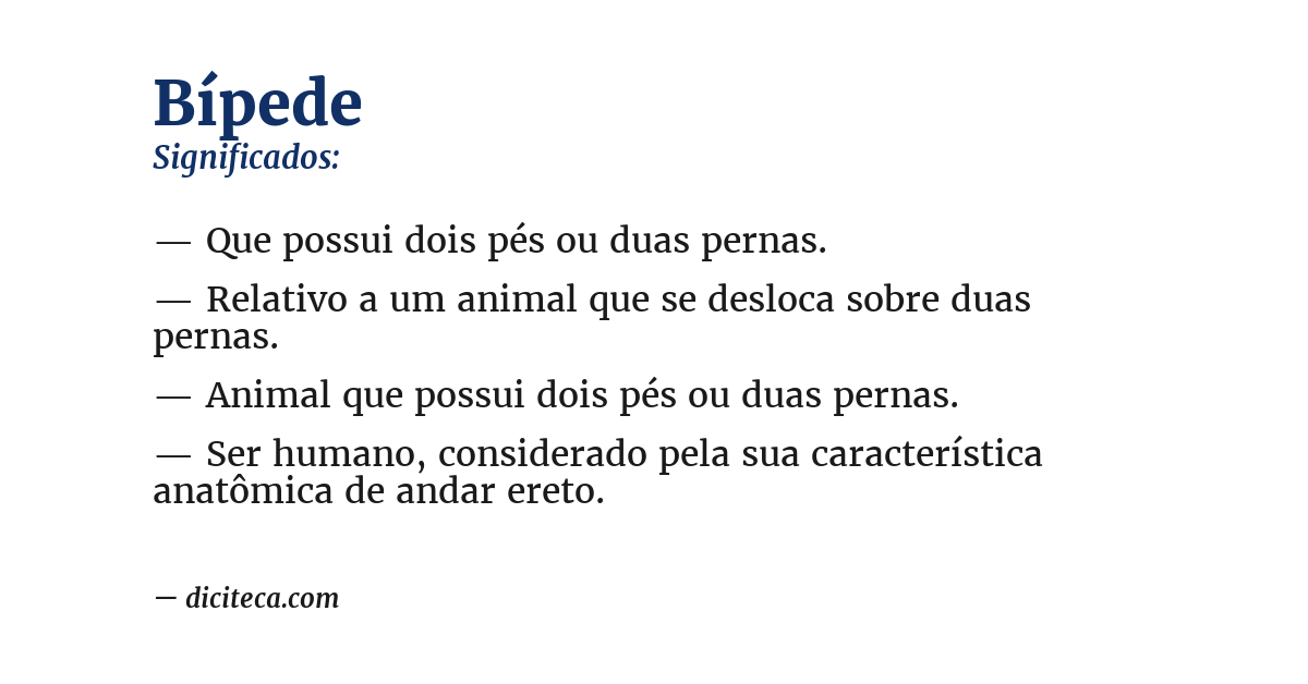 Significado de bípede