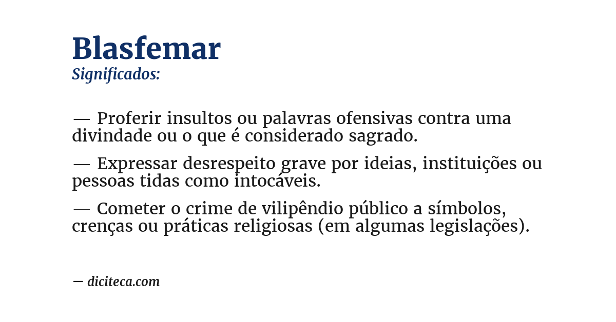 Significado de blasfemar
