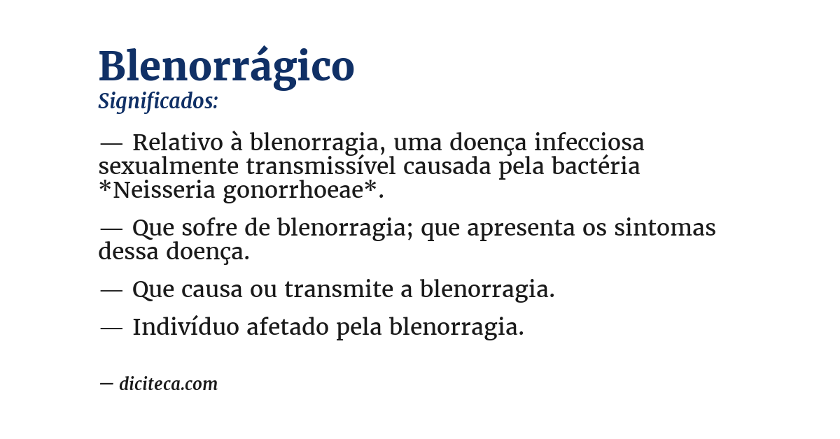 Significado de blenorrágico