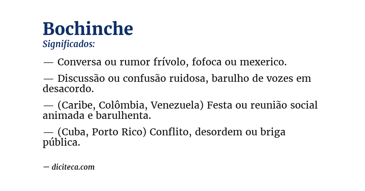 Significado de bochinche