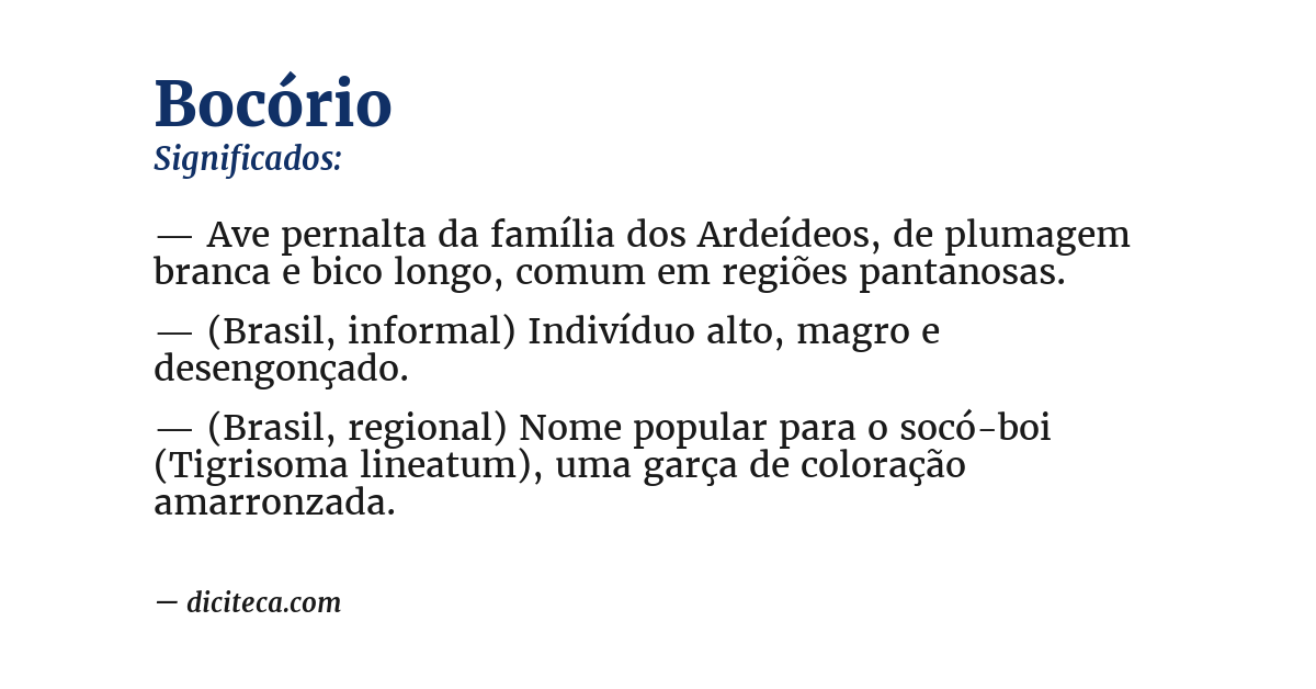 Significado de bocório