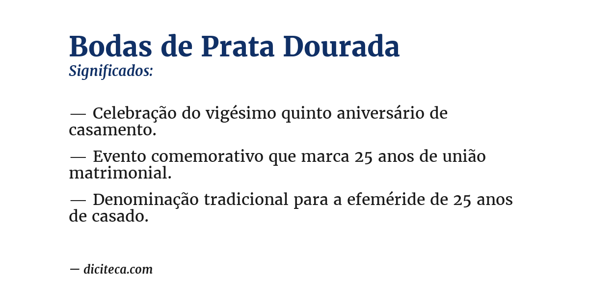 Significado de bodas de prata dourada