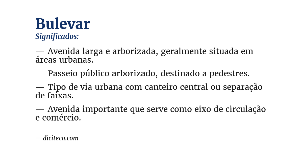 Significado de bulevar