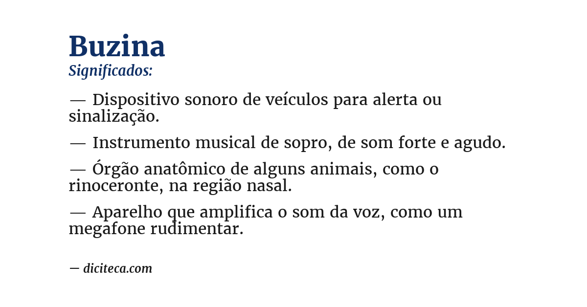 Significado de buzina