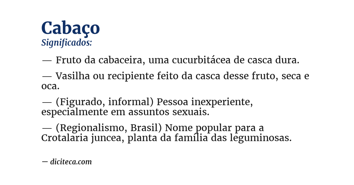 Significado de cabaço