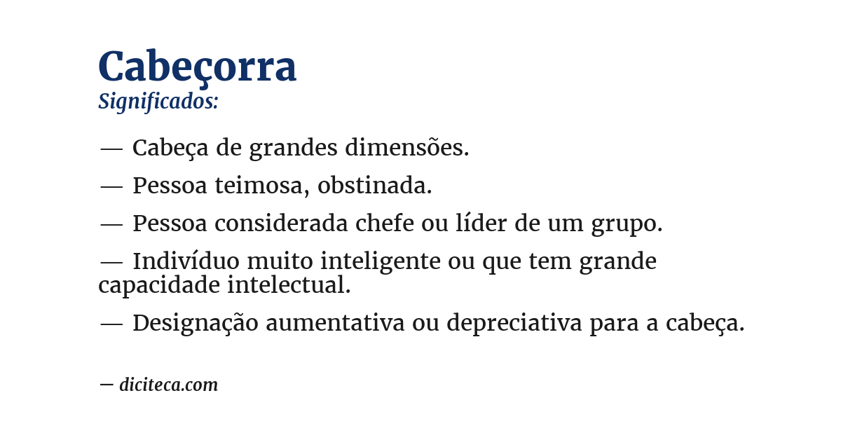 Significado de cabeçorra