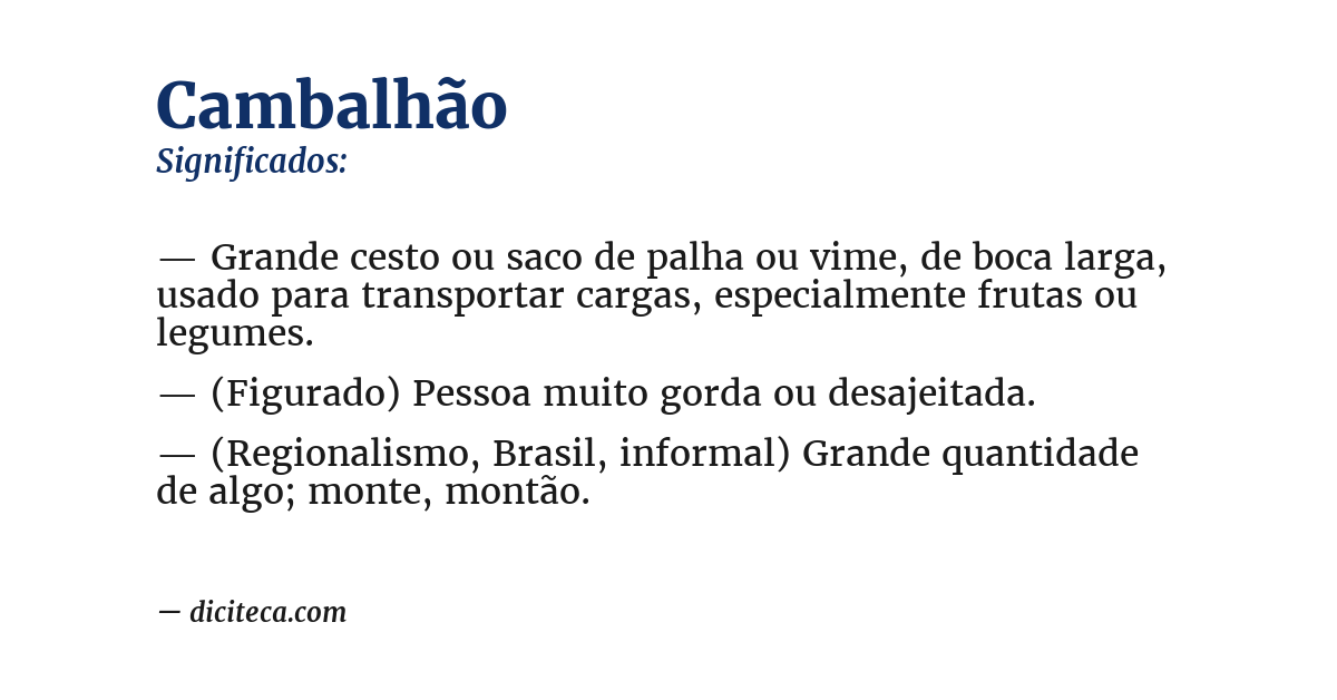 Significado de cambalhão