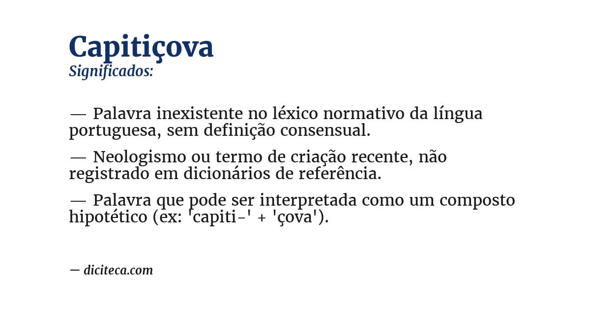 Significado de capitiçova