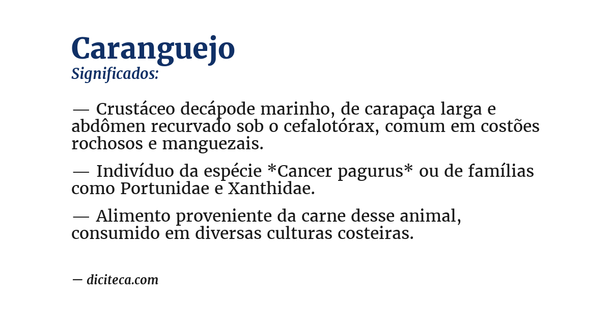 Significado de caranguejo
