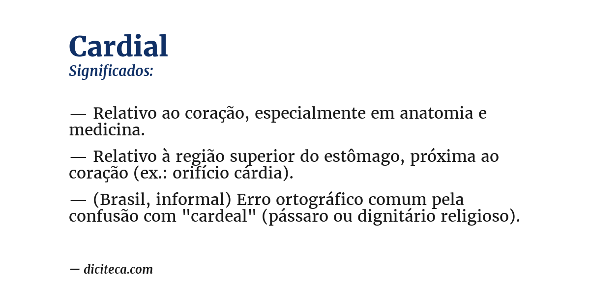 Significado de cardial