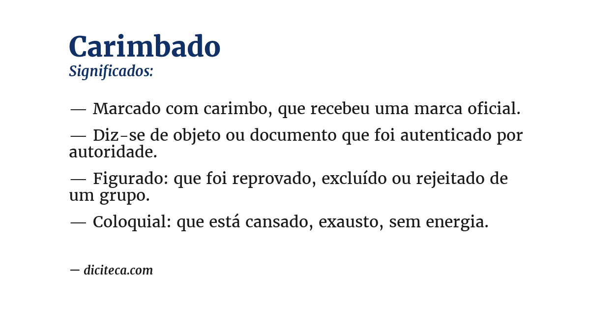 Significado de carimbado