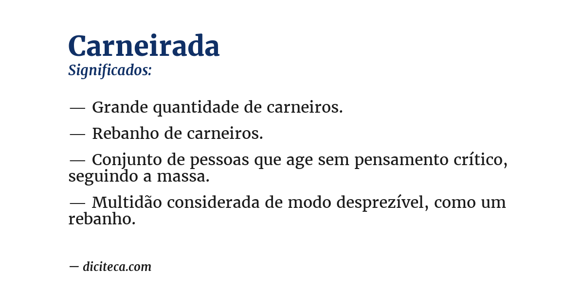 Significado de carneirada