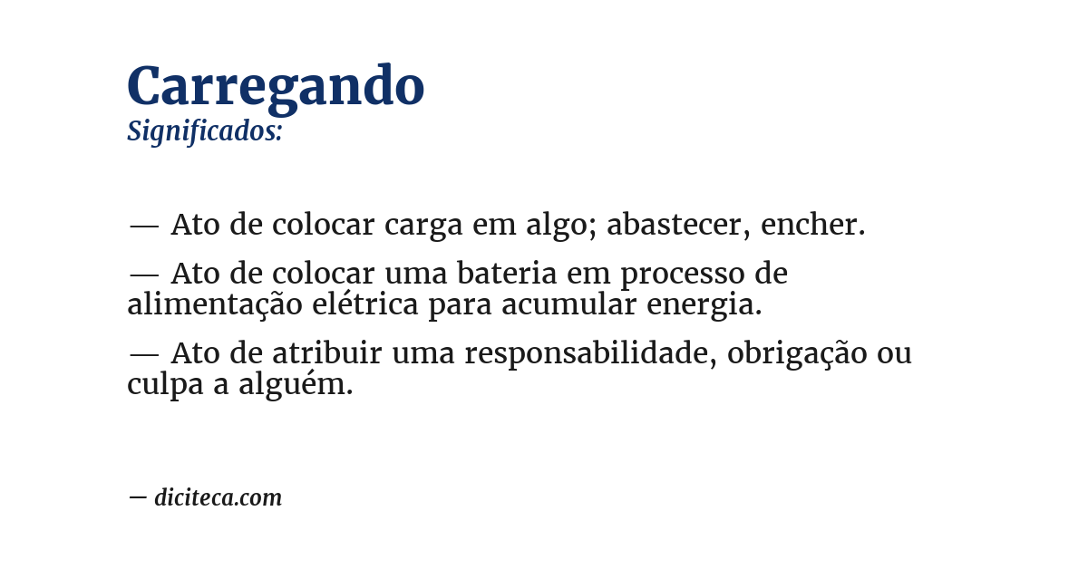 Significado de carregando