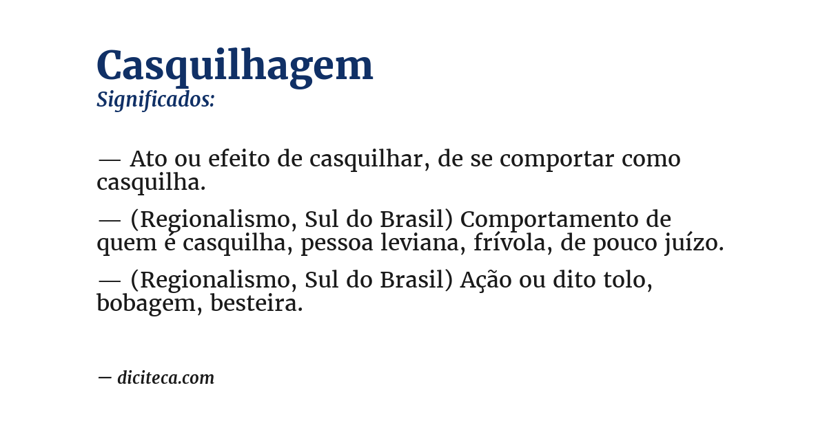 Significado de casquilhagem