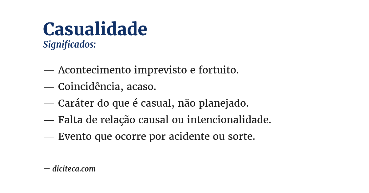 Significado de casualidade