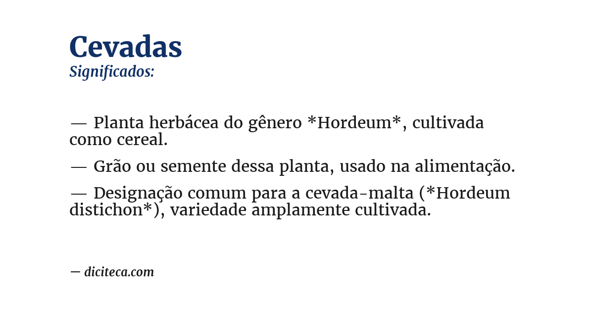 Significado de cevadas