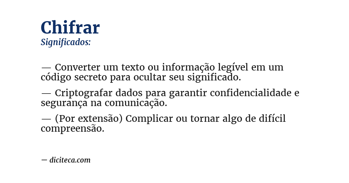 Significado de chifrar