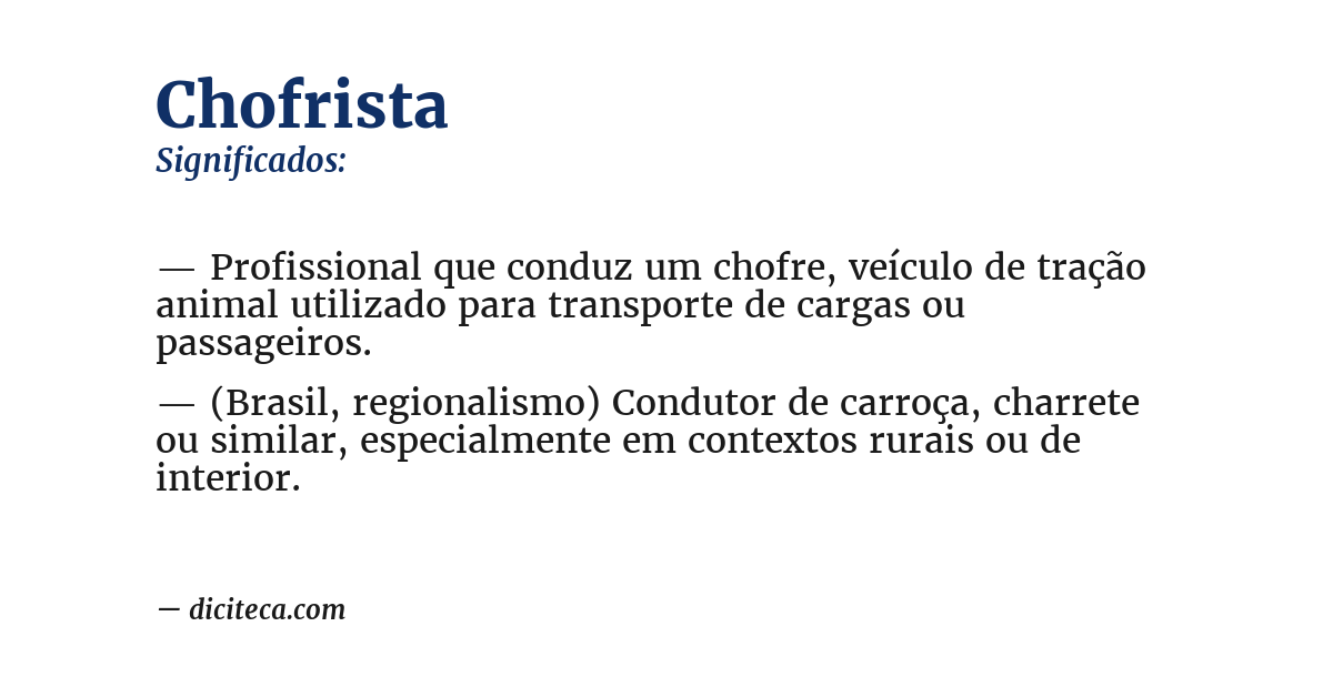 Significado de chofrista