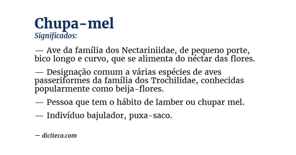 Significado de chupa-mel