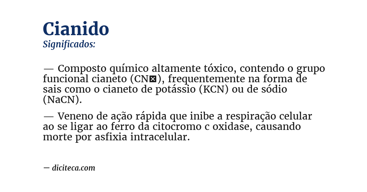 Significado de cianido