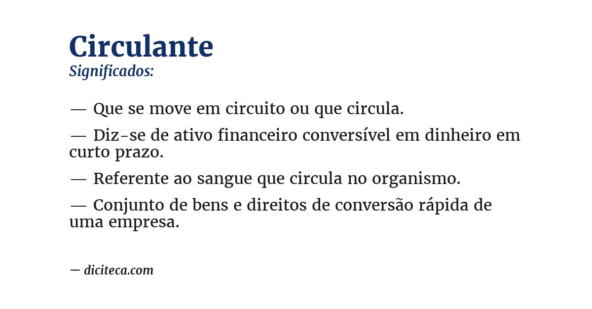 Significado de circulante