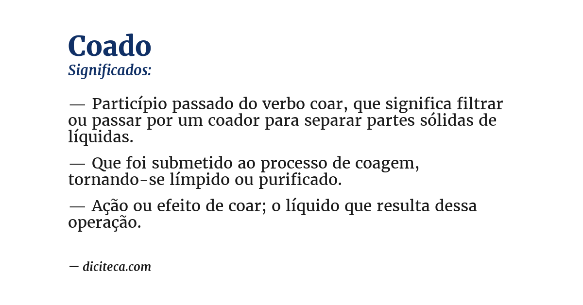 Significado de coado