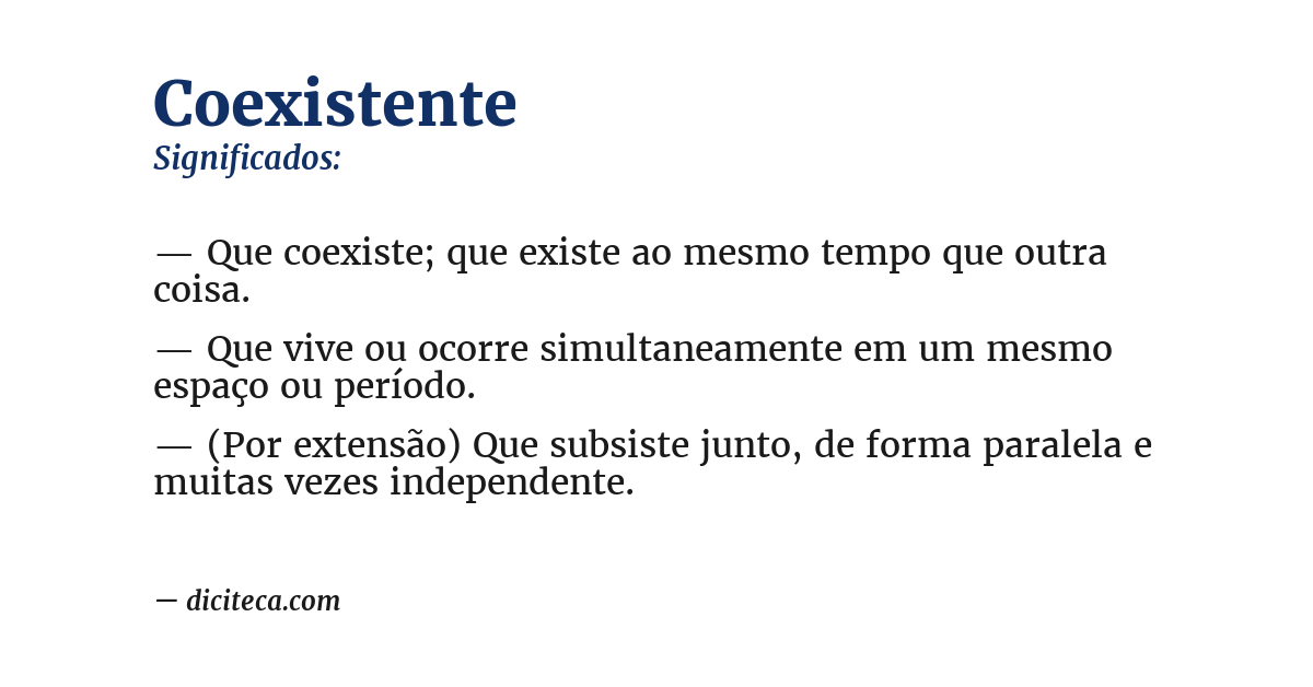Significado de coexistente