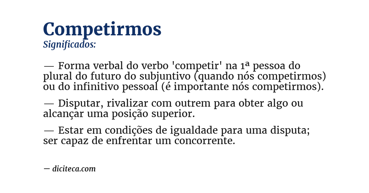 Significado de competirmos