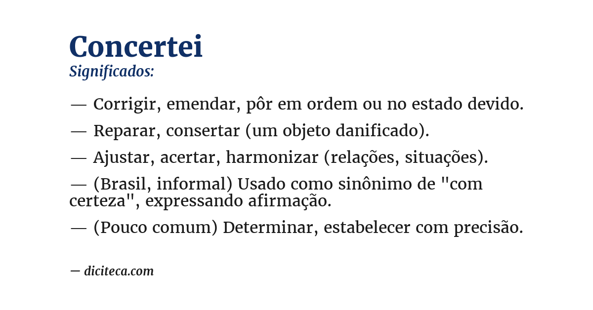 Significado de concertei