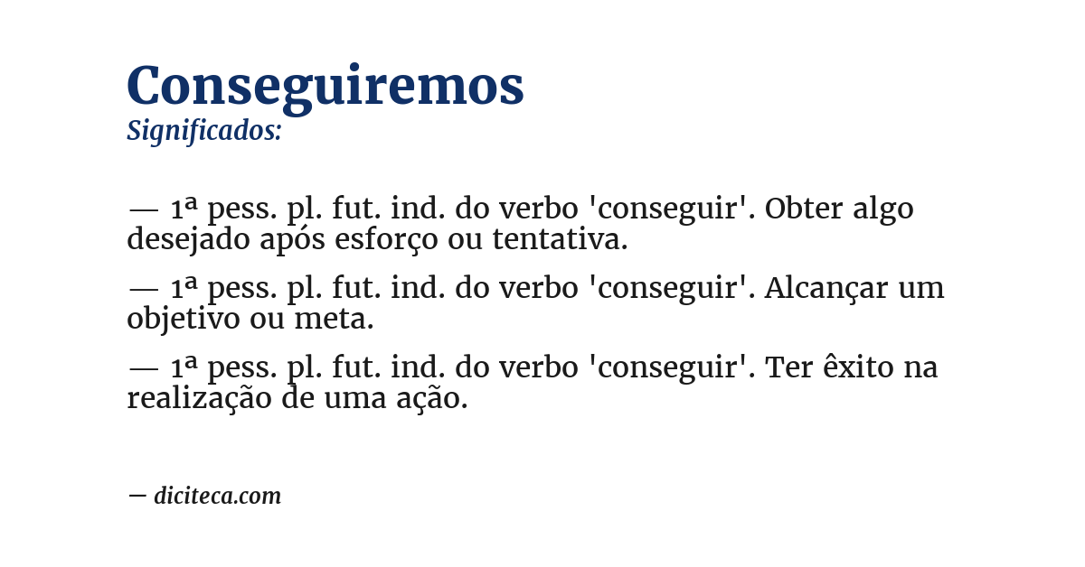 Significado de conseguiremos