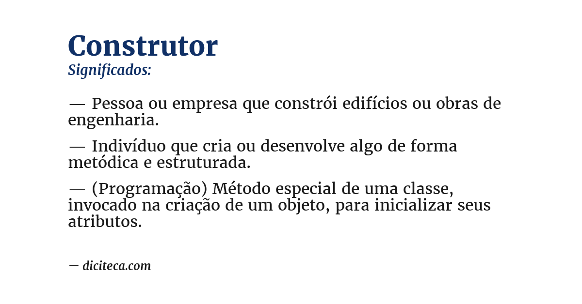 Significado de construtor