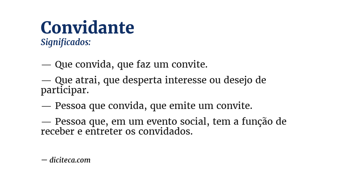 Significado de convidante