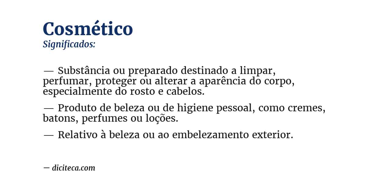 Significado de cosmético