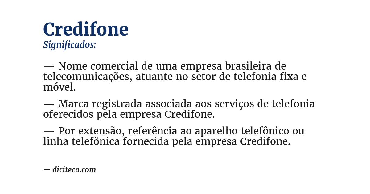 Significado de credifone