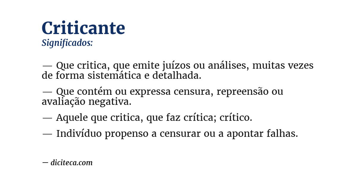Significado de criticante