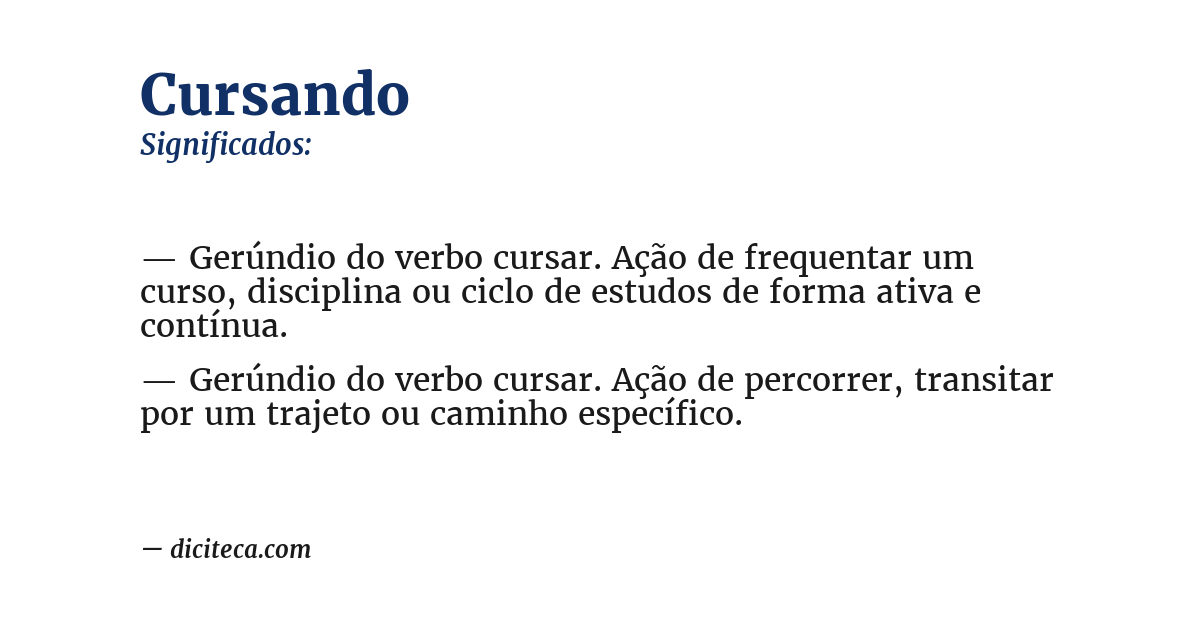 Significado de cursando