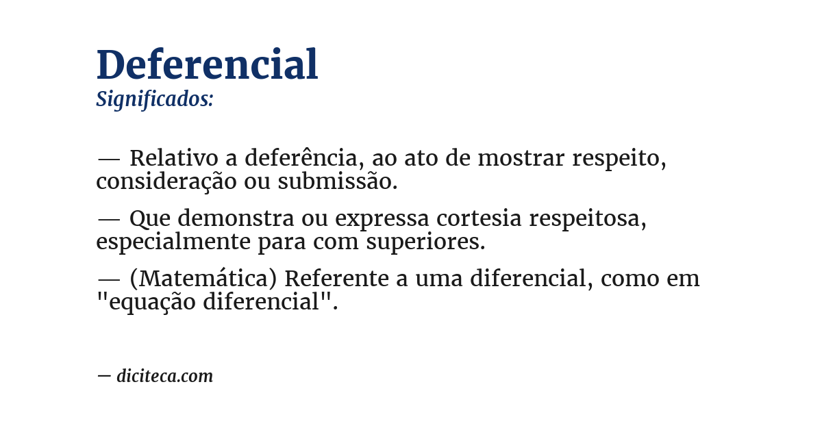 Significado de deferencial