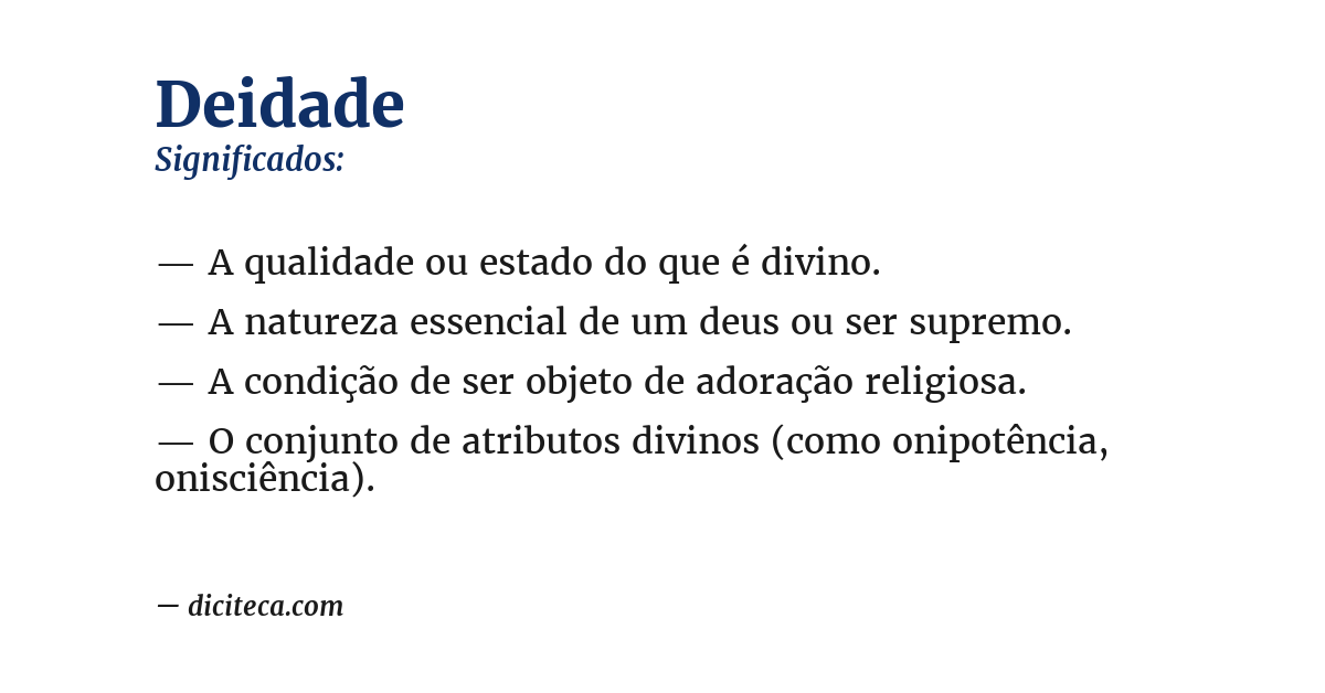 Significado de deidade