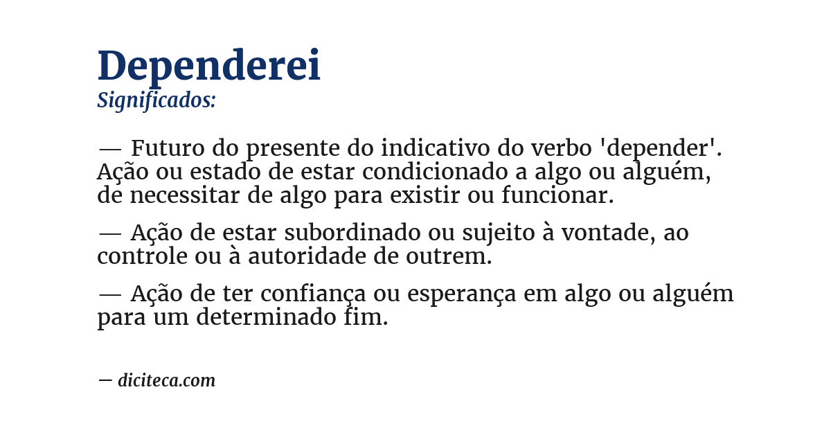 Significado de dependerei
