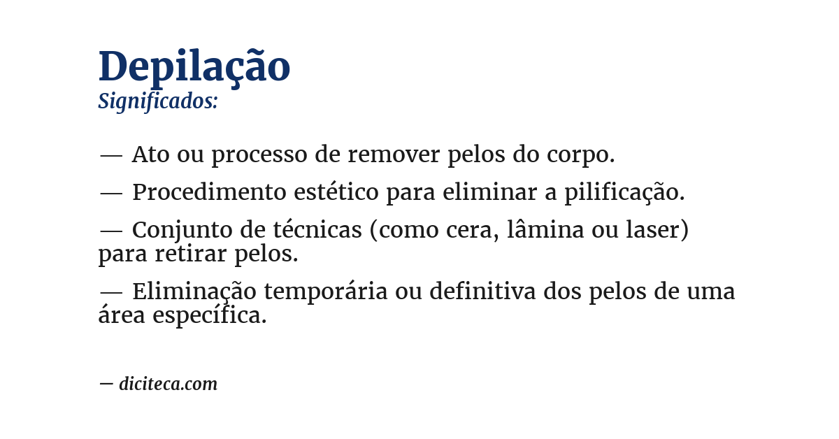 Significado de depilação
