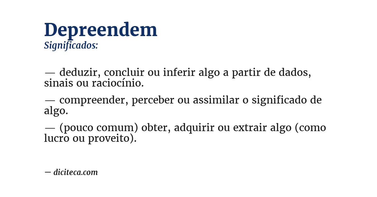 Significado de depreendem