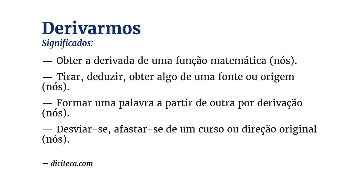 Significado de derivarmos