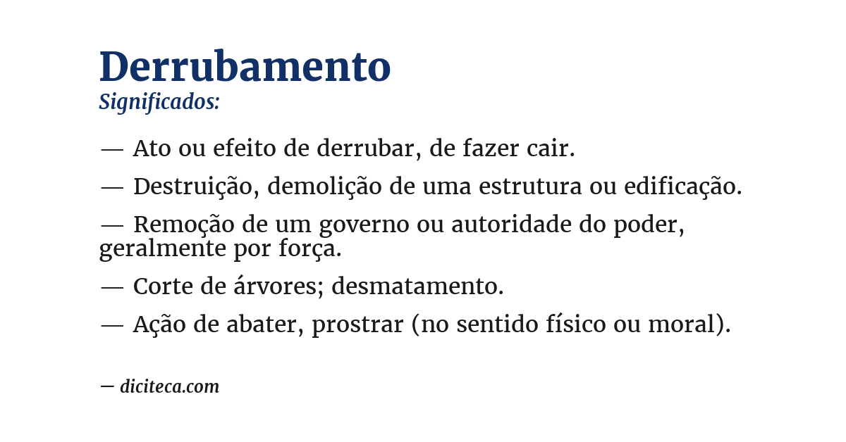 Significado de derrubamento
