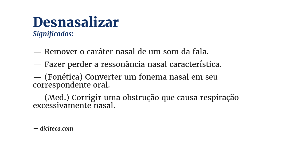 Significado de desnasalizar
